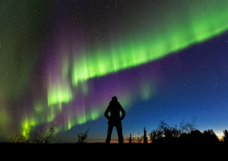 The aurora borealis over the skies of Fairbanks, Alaska.
