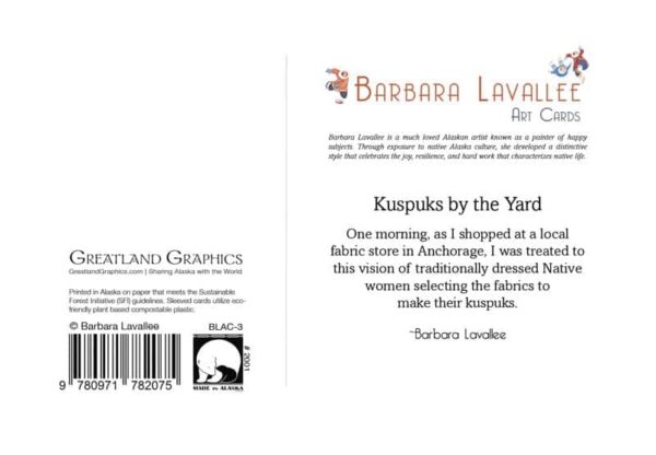 barbara lavallee kuspuks by the yard art card
