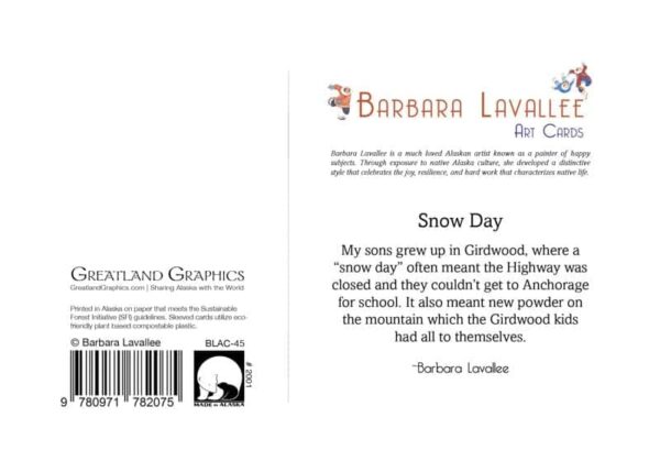 barbara lavallee snow day art card
