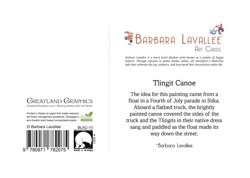 barbara lavallee tlingit canoe art card