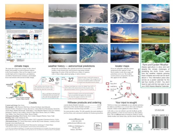 Weather Calendar 2022 2022 Alaska Weather Calendar - Greatland Graphics