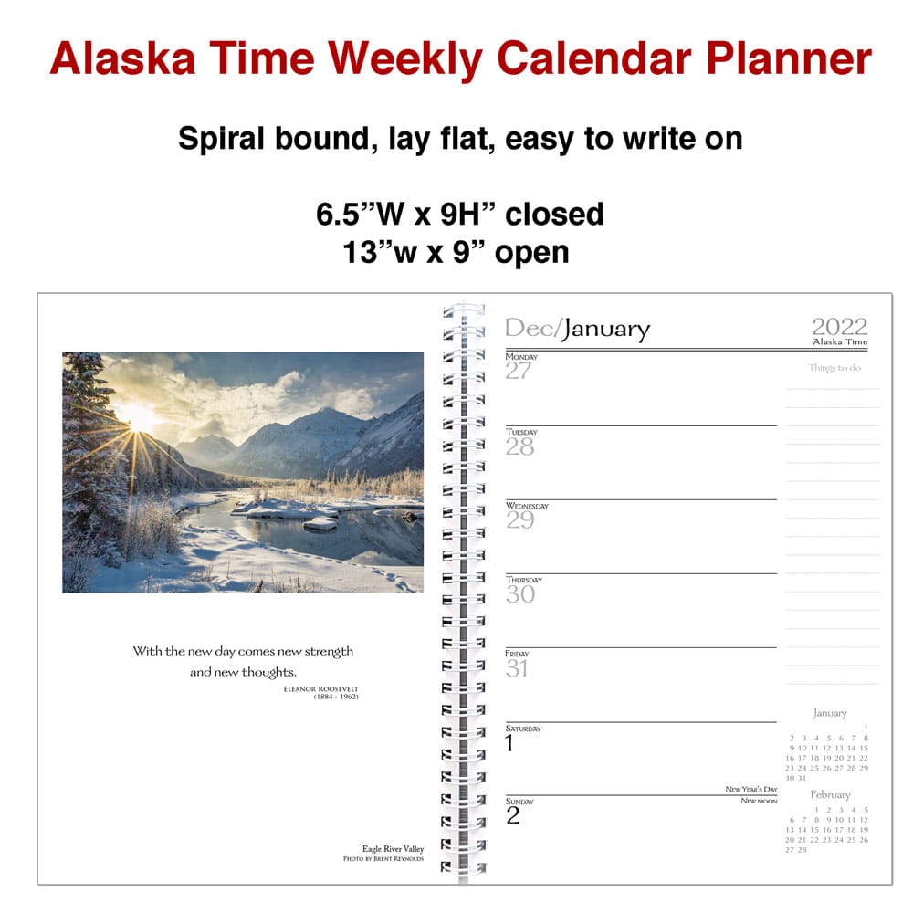 Alaska Time calendar size