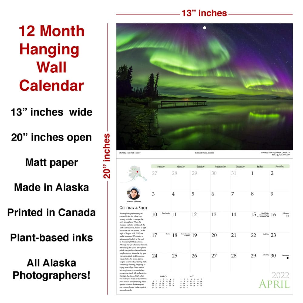 Northern Lights 2021 Wall Calendar Free Shipping 