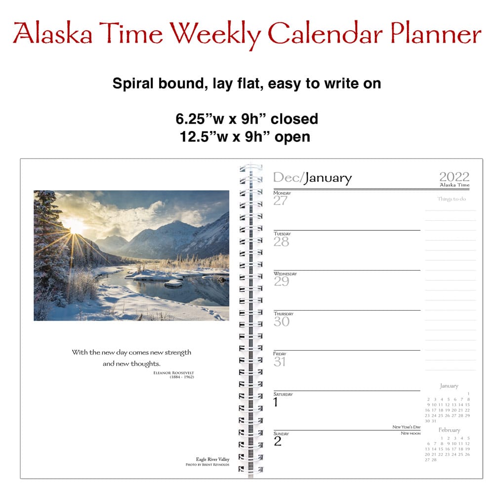 2024 Alaska Time Weekly Calendar Planner by Greatland Graphics