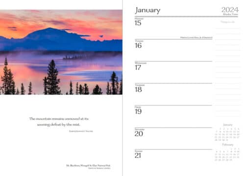 2024 Alaska Time Weekly Calendar Planner by Greatland Graphics