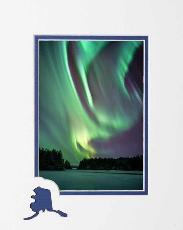 Tongass Aurora matted card