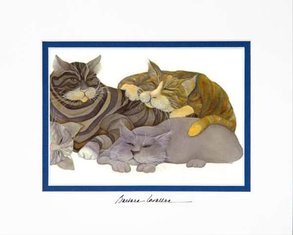 Lazy Grey Cats - Signed